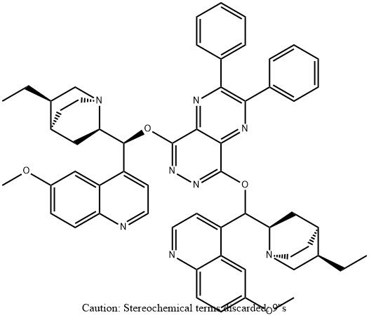 氢化奎尼定 5,8-(2,3-二苯基吡嗪并[2,3-D]哒嗪)二醚 结构式