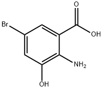 Benzoic acid, 2-amino-5-bromo-3-hydroxy- 结构式