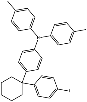 Benzenamine, 4-[1-(4-iodophenyl)cyclohexyl]-N,N-bis(4-methylphenyl)- 结构式