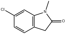 6-氯-1-甲基吲哚啉-2-酮 结构式