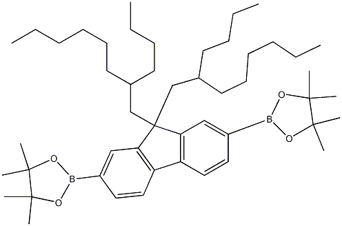 2-[9,9-bis(2-butyloctyl)-7-(4,4,5,5-tetramethyl-1,3,2-dioxaborolan-2-yl)-9H-fluoren-2-yl]-4,4,5,5-tetramethyl-1,3,2-dio 结构式