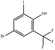 4-溴-2-碘代-6-(三氟甲基)苯酚 结构式