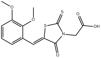 2-[(5Z)-5-[(2,3-dimethoxyphenyl)methylidene]-4-oxo-2-sulfanylidene-1,3-thiazolidin-3-yl]acetic acid 结构式