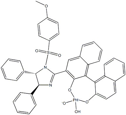 (S)-3-[1-(4-甲氧基苯磺酰基)-(4S,5S)-4,5-二苯基-4,5-二氢-1H-咪唑-2-基]-1,1'-联萘-2,2'-二基磷酸氢盐 结构式