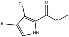 4-溴-3-氯-1H-吡咯-2-羧酸甲酯 结构式