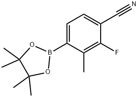 Benzonitrile, 2-fluoro-3-methyl-4-(4,4,5,5-tetramethyl-1,3,2-dioxaborolan-2-yl)- 结构式