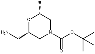 (2S,6R)-2-(氨基甲基)-6-甲基吗啉-4-羧酸叔丁酯 结构式