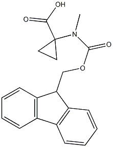 N-Fmoc-N-methyl-1-amino-1-cyclopropanecarboxylic acid 结构式