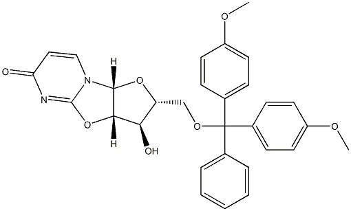 5'-O-(4,4'-Dimethoxytrityl)-2,2'-anhydro-D-uridine 结构式