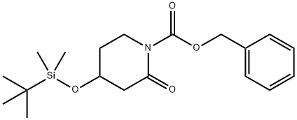 1-Piperidinecarboxylic acid, 4-[[(1,1-dimethylethyl)dimethylsilyl]oxy]-2-oxo-, phenylmethyl ester 结构式