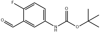 Carbamic acid, N-(4-fluoro-3-formylphenyl)-, 1,1-dimethylethyl ester 结构式