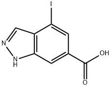 4-碘-1H-吲唑-6-羧酸 结构式