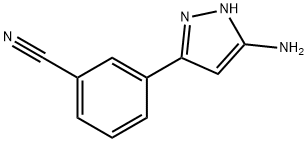 3-(5-氨基-1H-吡唑-3-基)苄腈 结构式
