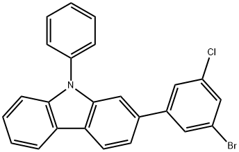 9H-?Carbazole, 2-?(3-?bromo-?5-?chlorophenyl)?-?9-?phenyl- 结构式