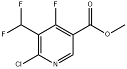 6-氯-5-(二氟甲基)-4-氟烟酸甲酯 结构式