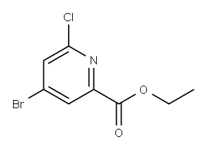 2-Pyridinecarboxylic acid, 4-bromo-6-chloro-, ethyl ester 结构式