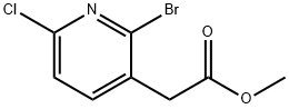 3-Pyridineacetic acid, 2-bromo-6-chloro-, methyl ester 结构式