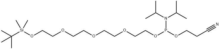 Phosphoramidous acid, N,N-bis(1-methylethyl)-, 2-cyanoethyl 13,13,14,14-tetramethyl-3,6,9,12-tetraoxa-13-silapentadec-1-yl ester 结构式