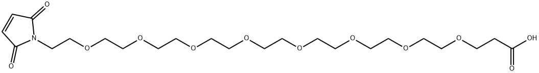 马来酰亚胺基-PEG8-丙酸 结构式