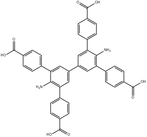 [1,1':3',1'':3'',1'''-QUATERPHENYL]-4,4'''-DICARBOXYLIC ACID, 4'',6'-DIAMINO-5',5''-BIS(4-CARBOXYPHENYL)- 结构式