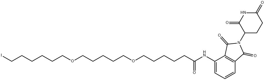 泊马度胺-C6-PEG1-C3-PEG1-丁基碘 结构式