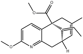 甲基(5R,9R,E)-11-亚乙基-2-甲氧基-7-甲基-9,10-二氢-5,9-甲基环辛基[B]呲啶-5(6H)-羧酸盐 结构式