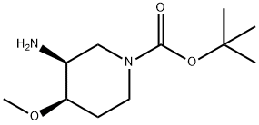 (3S,4R)-3-氨基-4-甲氧基哌啶-1-羧酸叔丁酯 结构式