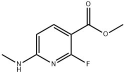 3-Pyridinecarboxylic acid, 2-fluoro-6-(methylamino)-, methyl ester 结构式