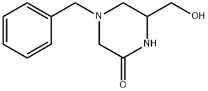 2-PIPERAZINONE, 6-(HYDROXYMETHYL)-4-(PHENYLMETHYL)- 结构式