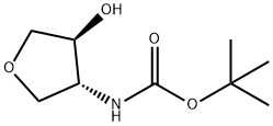 ((3R,4S)-4-羟基四氢呋喃-3-基)氨基甲酸叔丁酯 结构式