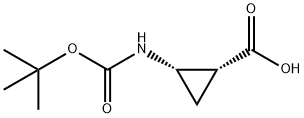 (1R,2S)-2-((叔丁氧羰基)氨基)环丙烷-1-甲酸 结构式