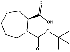 (S)-4-BOC-1,4-氧氮杂环庚烷-3-甲酸 结构式