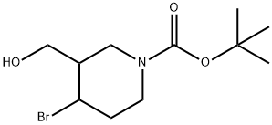 tert-butyl 4-bromo-3-(hydroxymethyl)piperidine-1-carboxylate 结构式