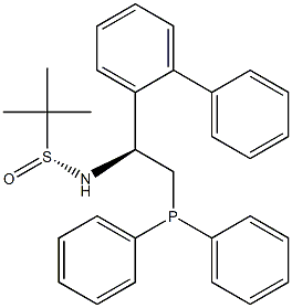 2-Propanesulfinamide, N-[(1S)-1-[1,1'-biphenyl]-2-yl-2-(diphenylphosphino)ethyl]-2-methyl-, [S(R)]- 结构式