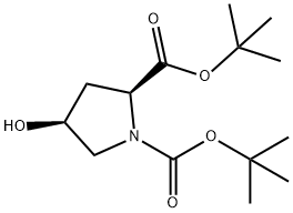 N-BOC-顺式-4-羟基-L-脯氨酸叔丁酯 结构式
