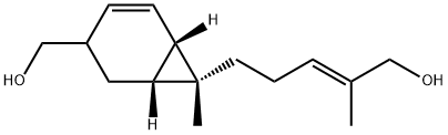 (1R,6β)-7β-[(E)-5-Hydroxy-4-methyl-3-pentenyl]-7-methylbicyclo[4.1.0]hept-2-ene-3-methanol 结构式