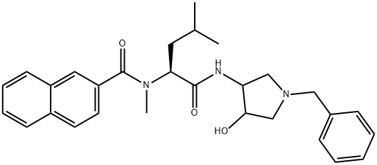 2-Naphthalenecarboxamide,N-[1-[[[4-hydroxy-1-(phenylmethyl)-3-pyrrolidinyl]amino]carbonyl]-3-methylbutyl]-N-methyl-,[3(S)]-[partial]-(9CI) 结构式