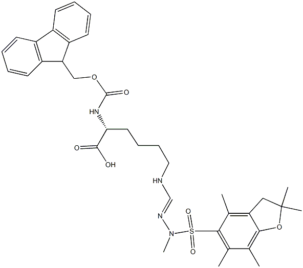 FMOC-D-HOMOARG(ME,PBF)-OH 结构式