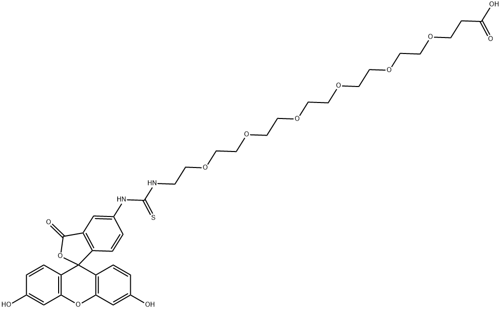 荧光素-六聚乙二醇-丙酸 结构式