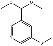 Pyridine, 3-(dimethoxymethyl)-5-(methylthio)- 结构式