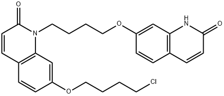 7-(4-chlorobutoxy)-1-{4-[(2-oxo-1,2-dihydroquinolin-7-yl)oxy]butyl}-1,2-dihydroquinolin-2-one 结构式