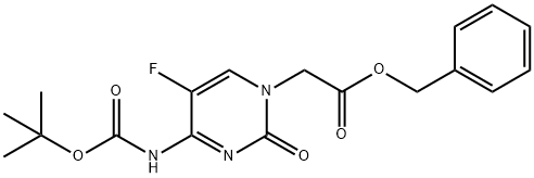 N4-Boc-5-fluorocytosin-1-yl-acetic acid benzyl ester 结构式