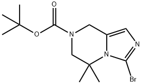 Imidazo[1,5-a]pyrazine-7(8H)-carboxylic acid, 3-bromo-5,6-dihydro-5,5-dimethyl-, 1,1-dimethylethyl ester 结构式