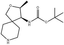 tert-butyl ((3S,4S)-3-methyl-2-oxa-8-azaspiro[4.5]decan-4-yl)carbamate 结构式