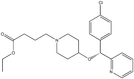 1-Piperidinebutanoic acid, 4-[(R)-(4-chlorophenyl)-2-pyridinylmethoxy]-, ethyl ester 结构式