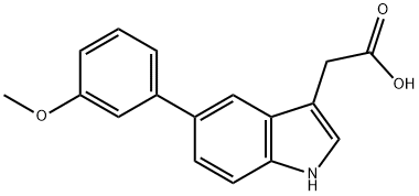 5-(3-甲氧基苯基)吲哚-3-乙酸 结构式