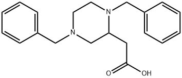 2-Piperazineacetic acid, 1,4-bis(phenylmethyl)- 结构式