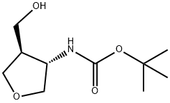 (3S,4R)-(4-Hydroxymethyl-tetrahydro-furan-3-yl)-carbamic acid tert-butyl ester 结构式