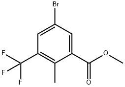 甲基 5-溴-2-甲基-3-(三氟甲基)苯酸盐 结构式