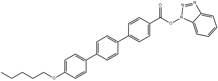 [1,1':4',1''-Terphenyl]-4-carboxylic acid, 4''-(pentyloxy)-, 1H-benzotriazol-1-yl ester 结构式